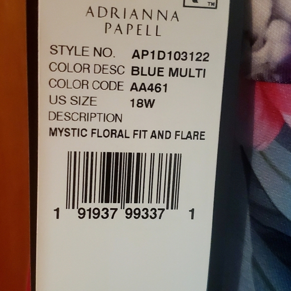 Andrianna Papell Floral Dress size 18 NWT - Picture 3 of 7